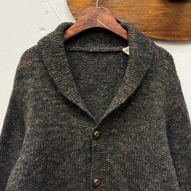 80-90s Vintage Wool Shawl Collar Knit Ca 3