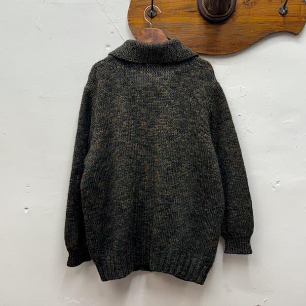 80-90s Vintage Wool Shawl Collar Knit Ca 6