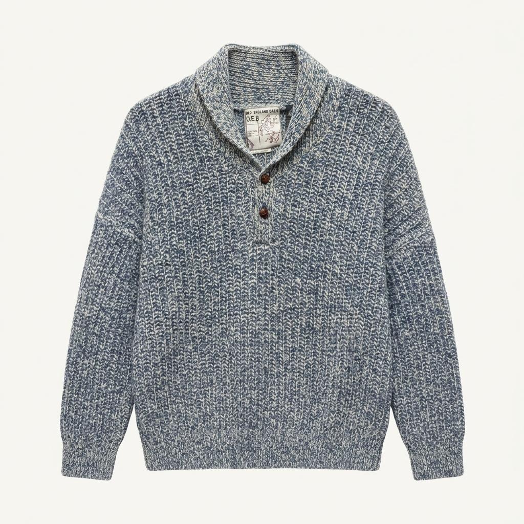 OLD ENGLAND Shawl Collar Knit Sweater 1