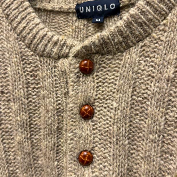 Old UNIQLO Wool Blend Henley Neck Knit 4