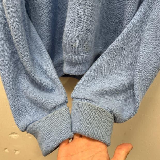 M) 7-80s Lacoste Light Blue V-neck Knit 5
