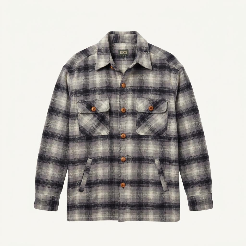 L) Old UNIQLO Boa-Lined Plaid Flannel Sh 1