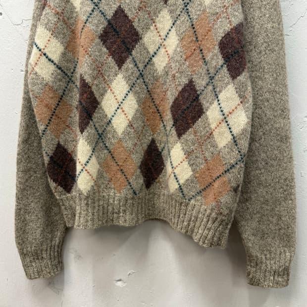 L) Varsity Club Argyle Check Wool Knit S 4