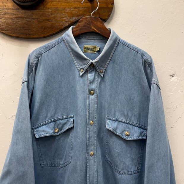 XL) Uniqlo Old Label Denim Button-Down S 2