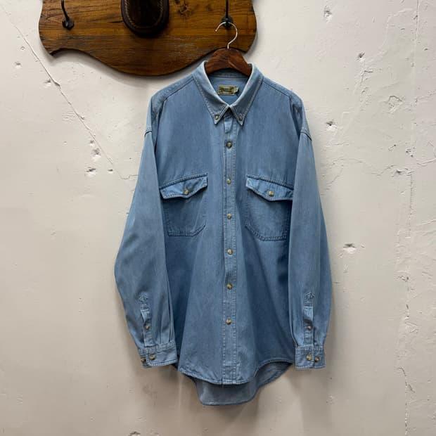 XL) Uniqlo Old Label Denim Button-Down S 3