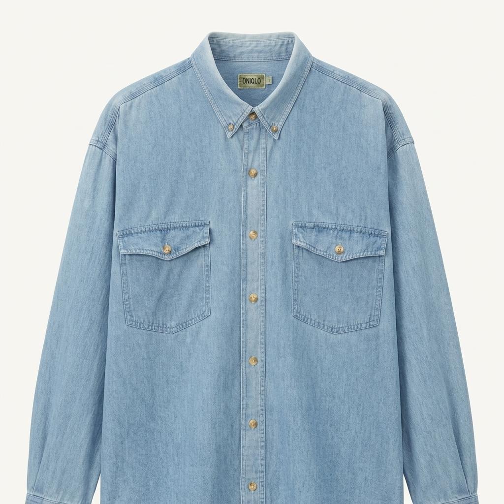 XL) Uniqlo Old Label Denim Button-Down S 1