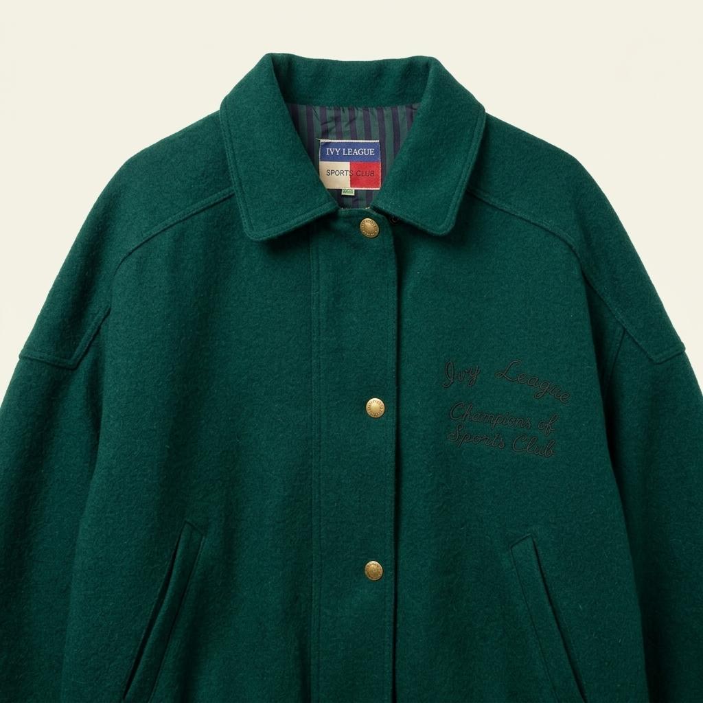 77) IVY LEAGUE Wool-Nylon Varsity Jacket 1