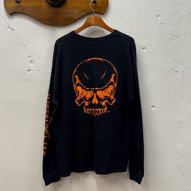 XL) GILDAN Diesel Life Skull Graphic Lon 3
