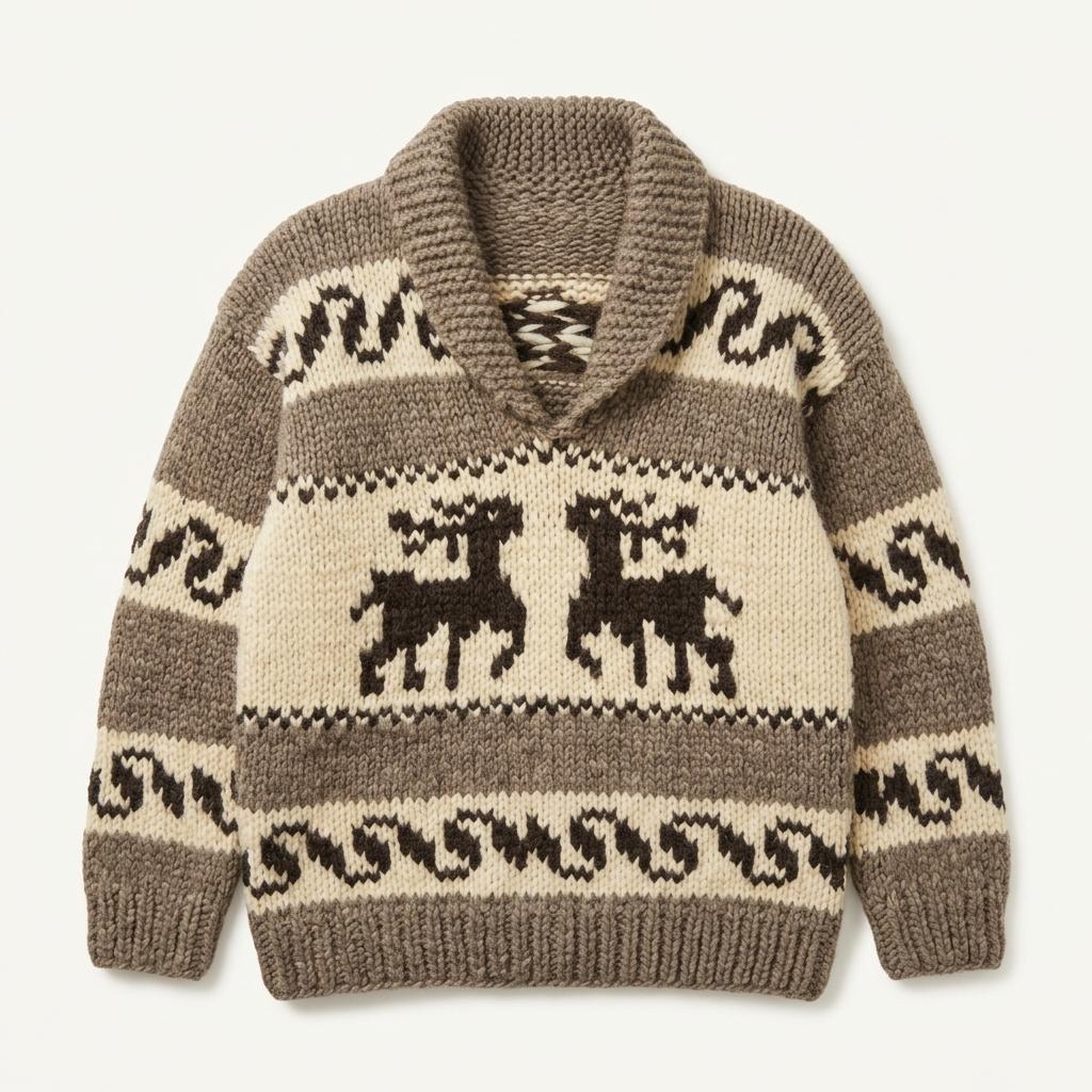 44) Shawl Collar Knit Sweater 1