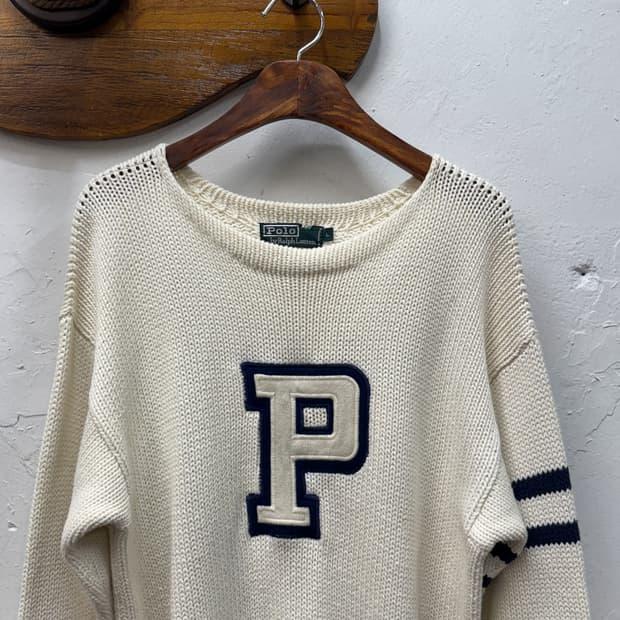 L) Polo by Ralph Lauren Cream Letter Kni 2