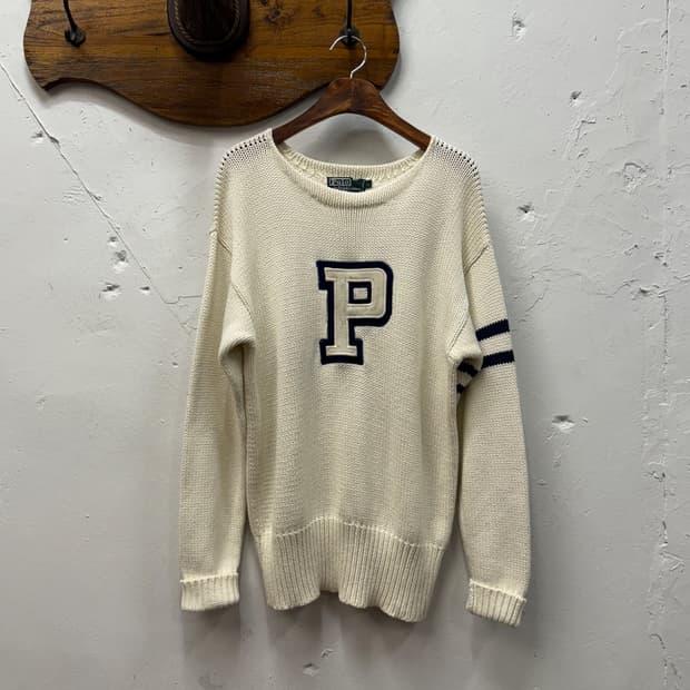 L) Polo by Ralph Lauren Cream Letter Kni 3