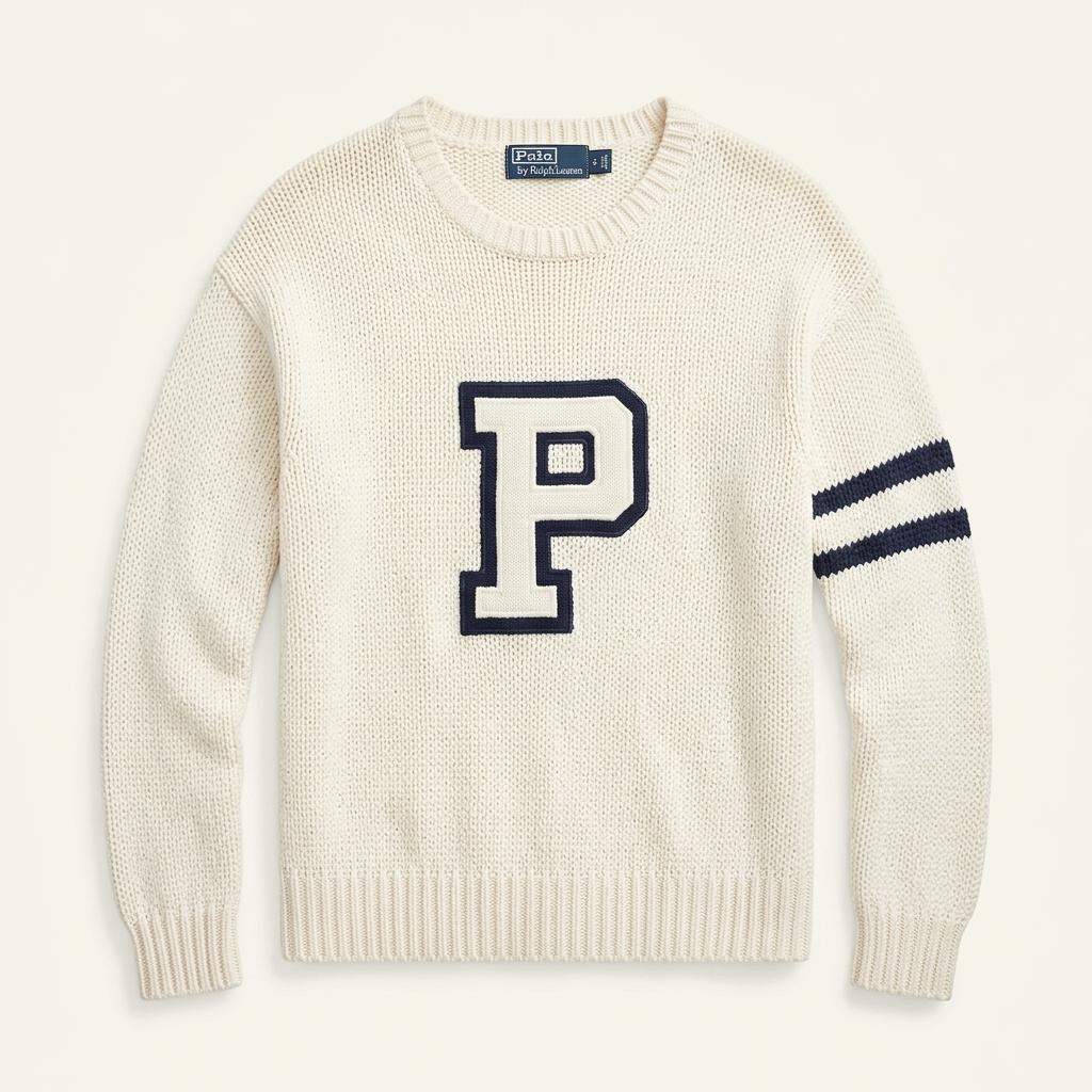 L) Polo by Ralph Lauren Cream Letter Kni 1