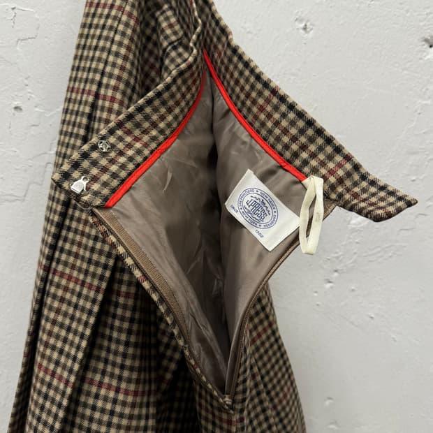 23) J.Press Wool Pleated Check Skirt 8