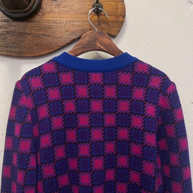 55) Yves Saint Laurent Wool Check Cardig 7