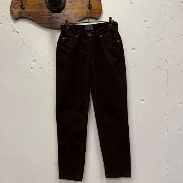 26.5) DKNY Dark Brown Corduroy Pants 6