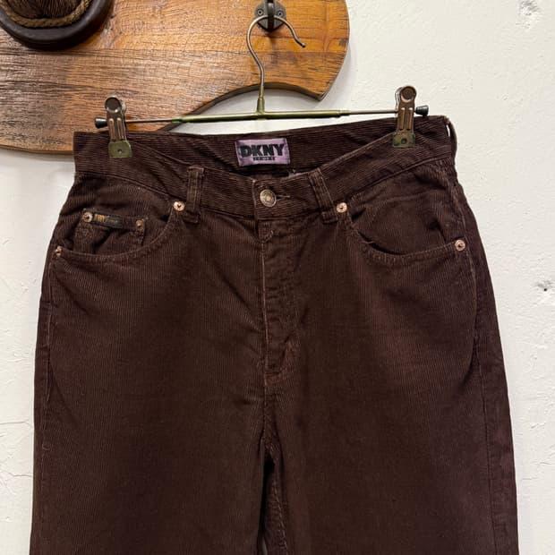 26.5) DKNY Dark Brown Corduroy Pants 7
