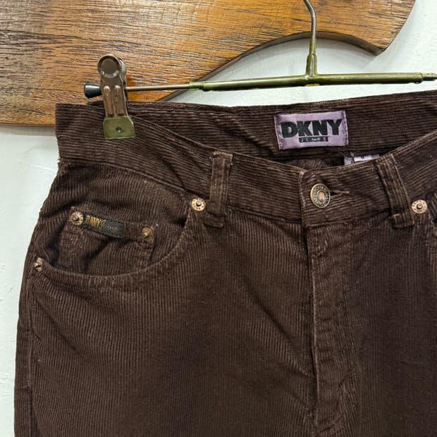 26.5) DKNY Dark Brown Corduroy Pants 8