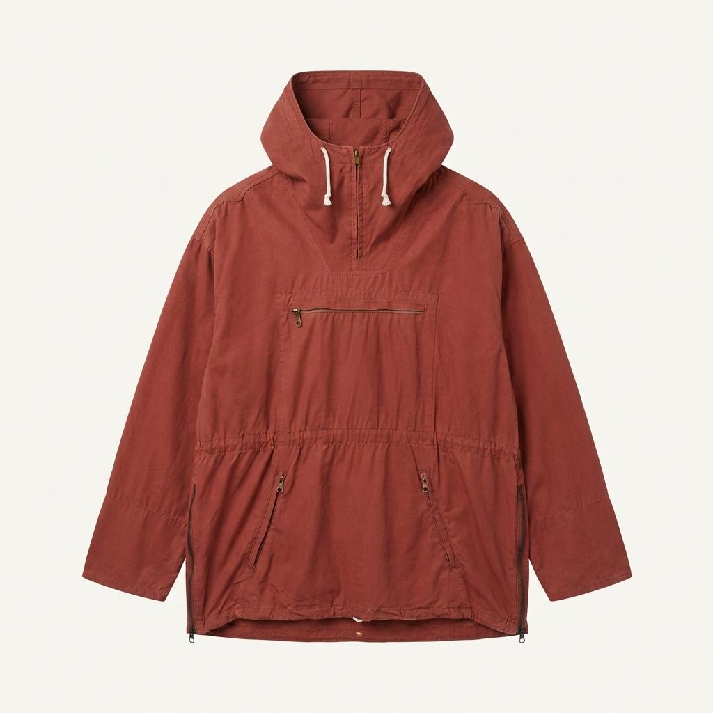 66) Brick Red Hooded Anorak 1
