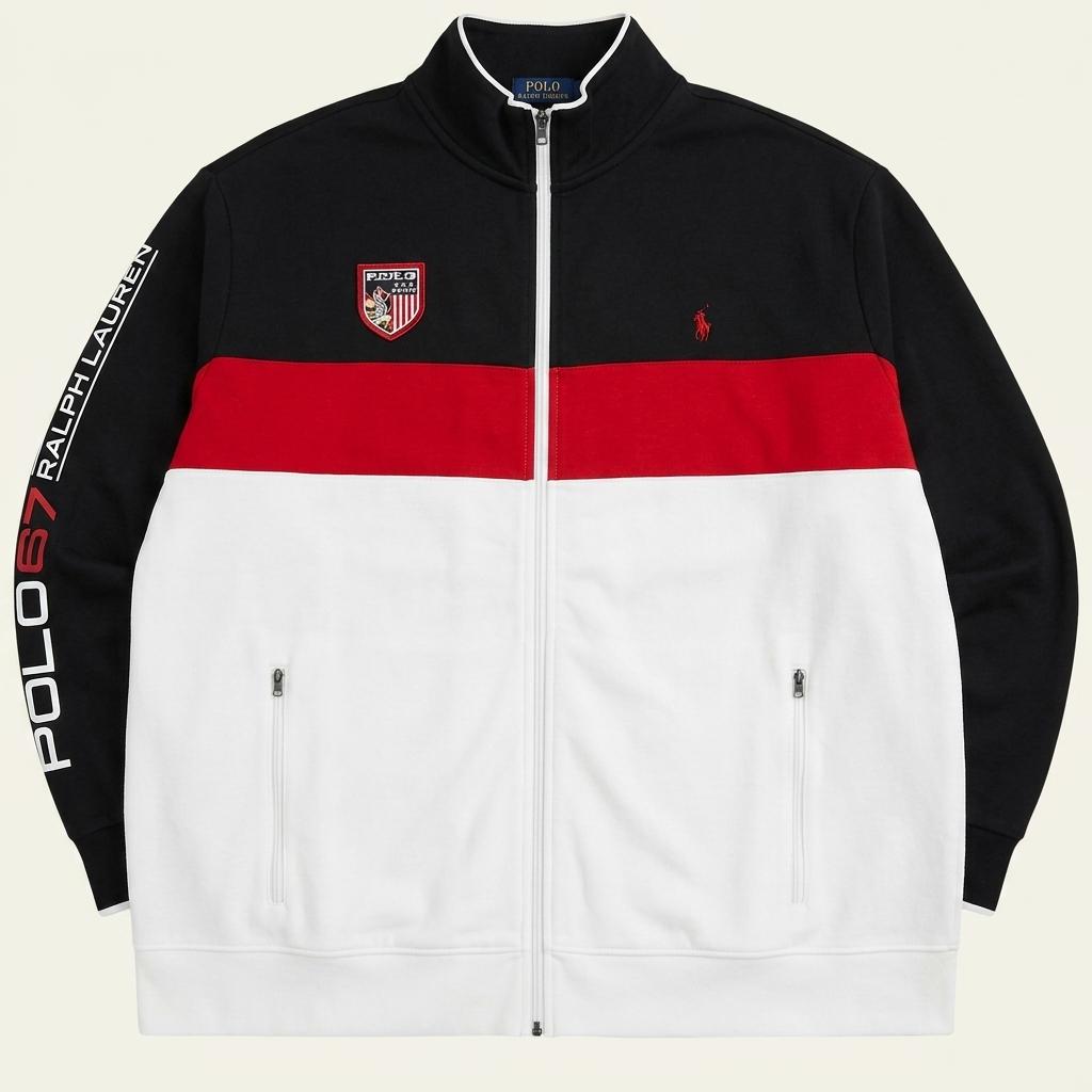 [4XL] 폴로 랄프로렌 usa 성조기 컬러블록 알파인 레이싱 트랙탑 져 1
