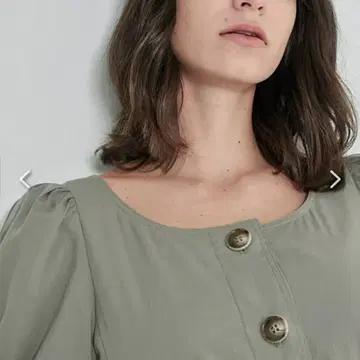 시스템 한섬 20년 신형 퍼프 벌룬 원피스 미디 드레스 5