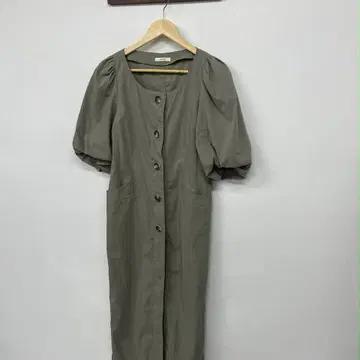 시스템 한섬 20년 신형 퍼프 벌룬 원피스 미디 드레스 2