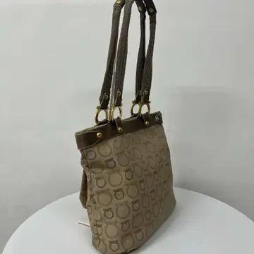 살바토레 페라가모 간치니 자카드 숄더 토트백 3