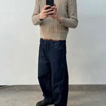 [M] 폴로 랄프로렌 신형 큐알 케이블 코튼 니트 스웨터 베이지 2