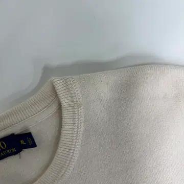 [XL] 폴로 랄프로렌 크림 아이보리 코튼 크루넥 니트 스웨터 9