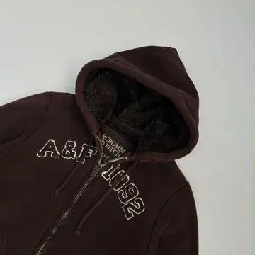 [L] 아베크롬비 y2k 브라운 울프죠 쉐르파 퍼 자켓 후드집업 7