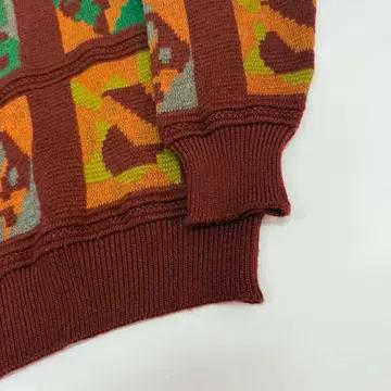 [M] Japanese vintage 90s 울 자카드 크루넥 니트 스웨 8