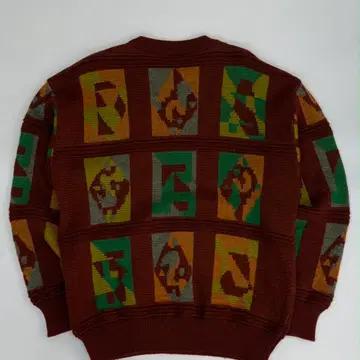 [M] Japanese vintage 90s 울 자카드 크루넥 니트 스웨 4