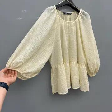 자라 zara 셔링 아이보리 블라우스 4