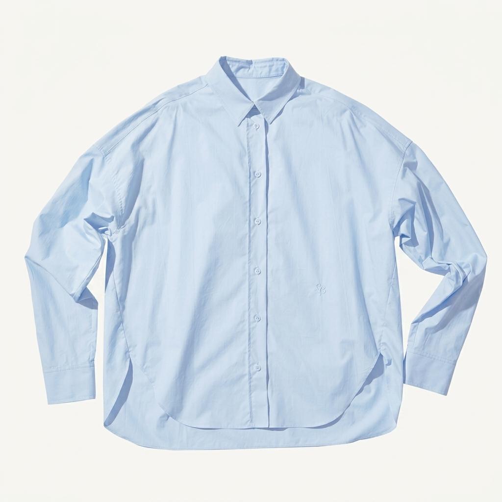 에디션B Oxford Cotton Logo Shirts Blue