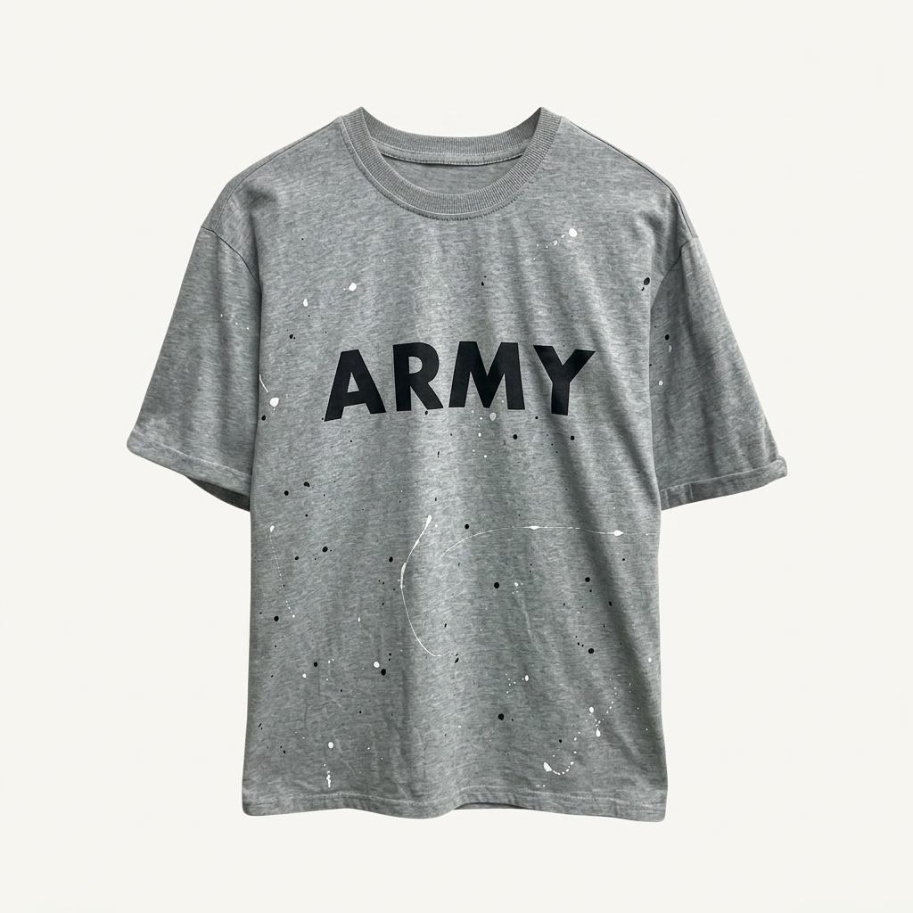 ARMY 페인팅 반팔티 L 1