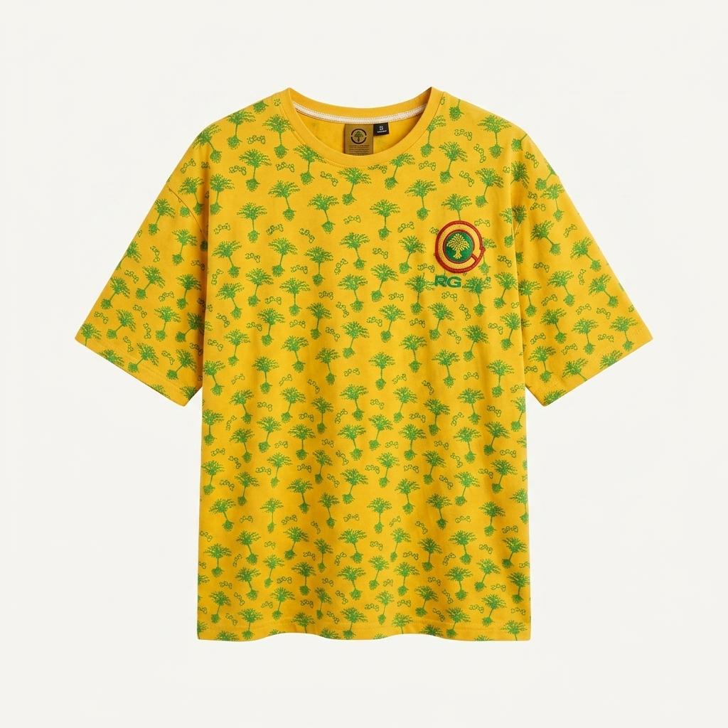 LRG 녹색 나무 패턴 아메카지 티셔츠 2XL 1
