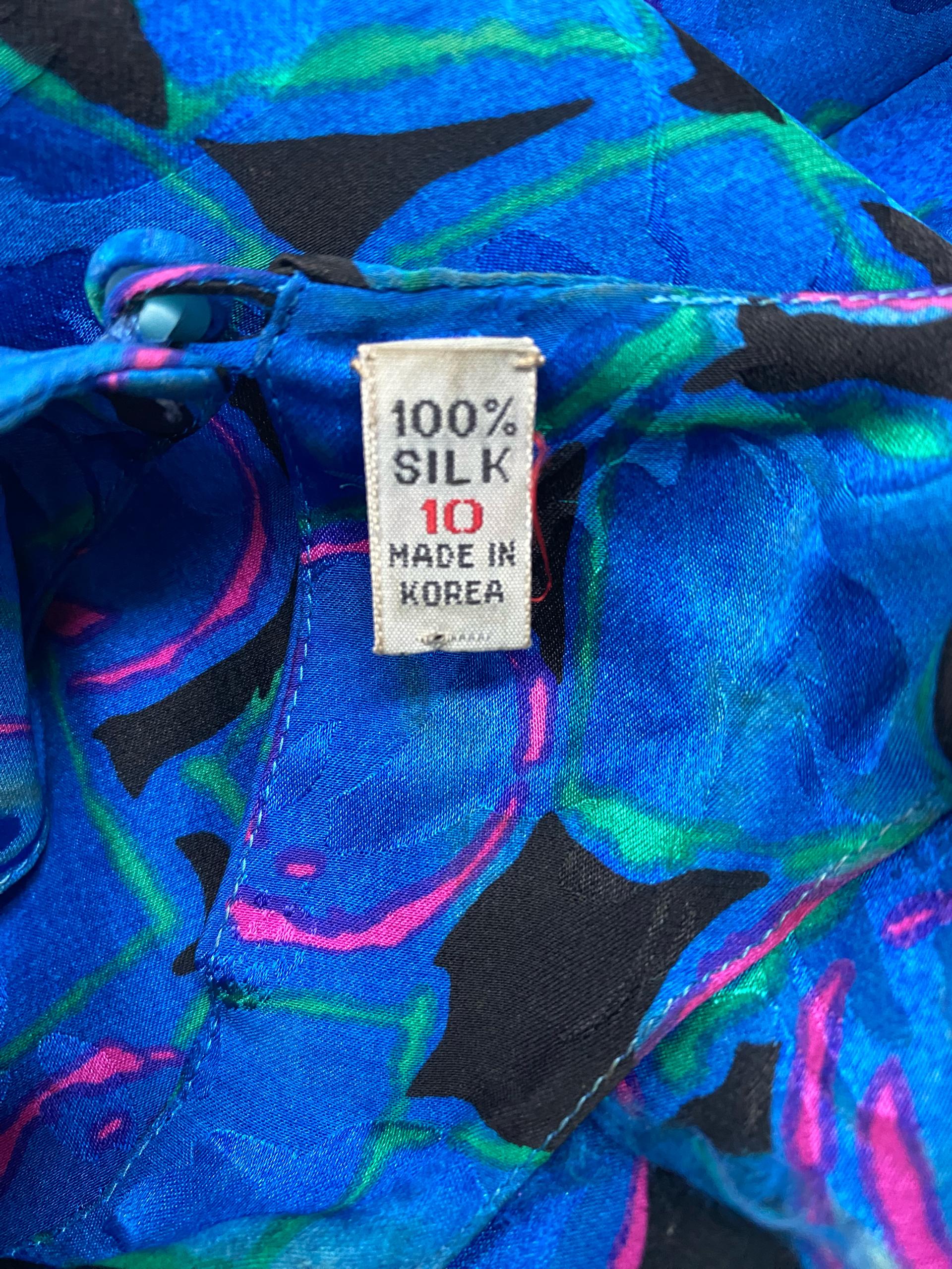실크100% 복고풍 플라워 패턴 롱 원피스 8