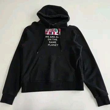 버버리 플래그 아플리케 후드티 블랙 XS 2