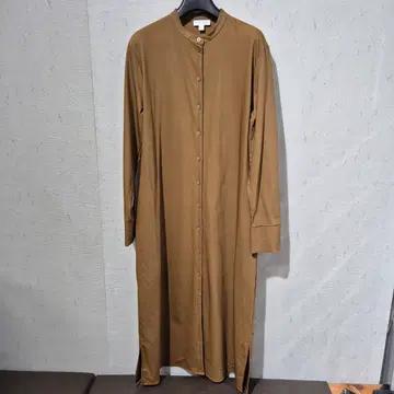 코스 카키 브라운 롱 셔츠 원피스 2