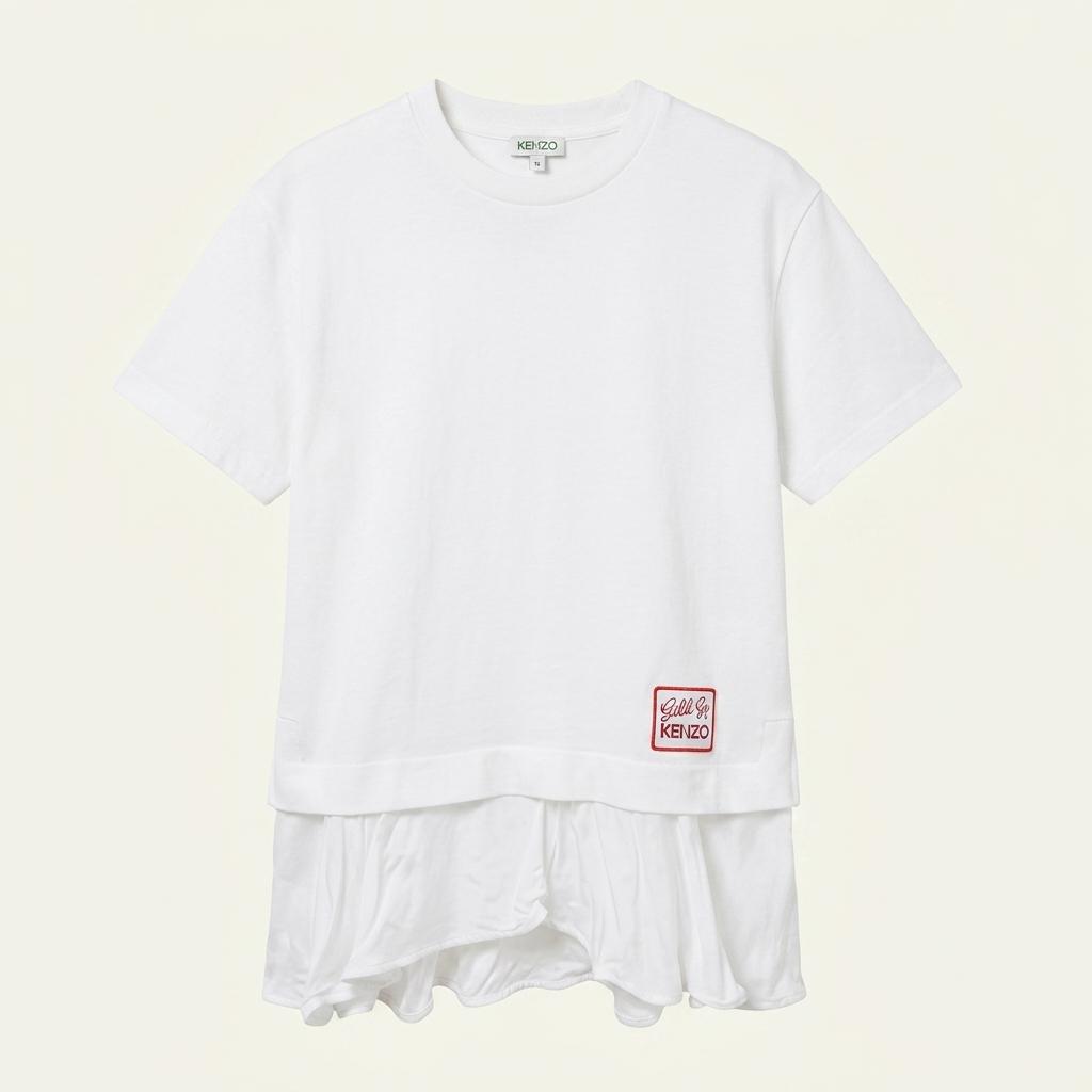 KENZO 켄조 화이트 레이어드 반팔 티셔츠 XS 1