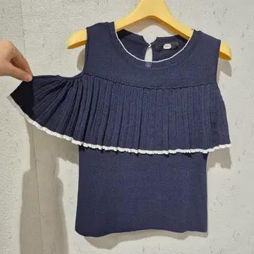 듀엘 니트 민소매 티셔츠 네이비 7