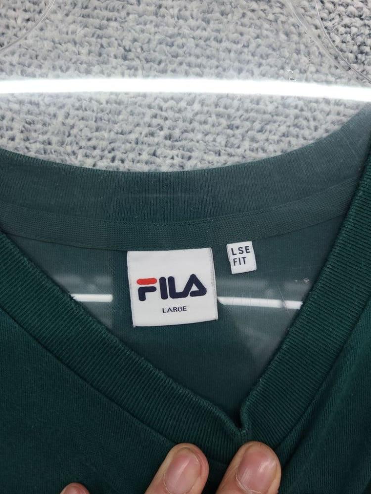 휠라 프린팅 그린 반팔티 L 9