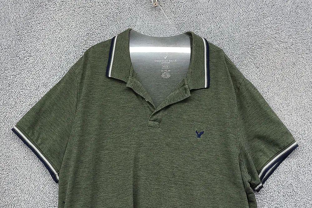 아메리칸이글 카키 로고 반팔 카라티 XXL 5