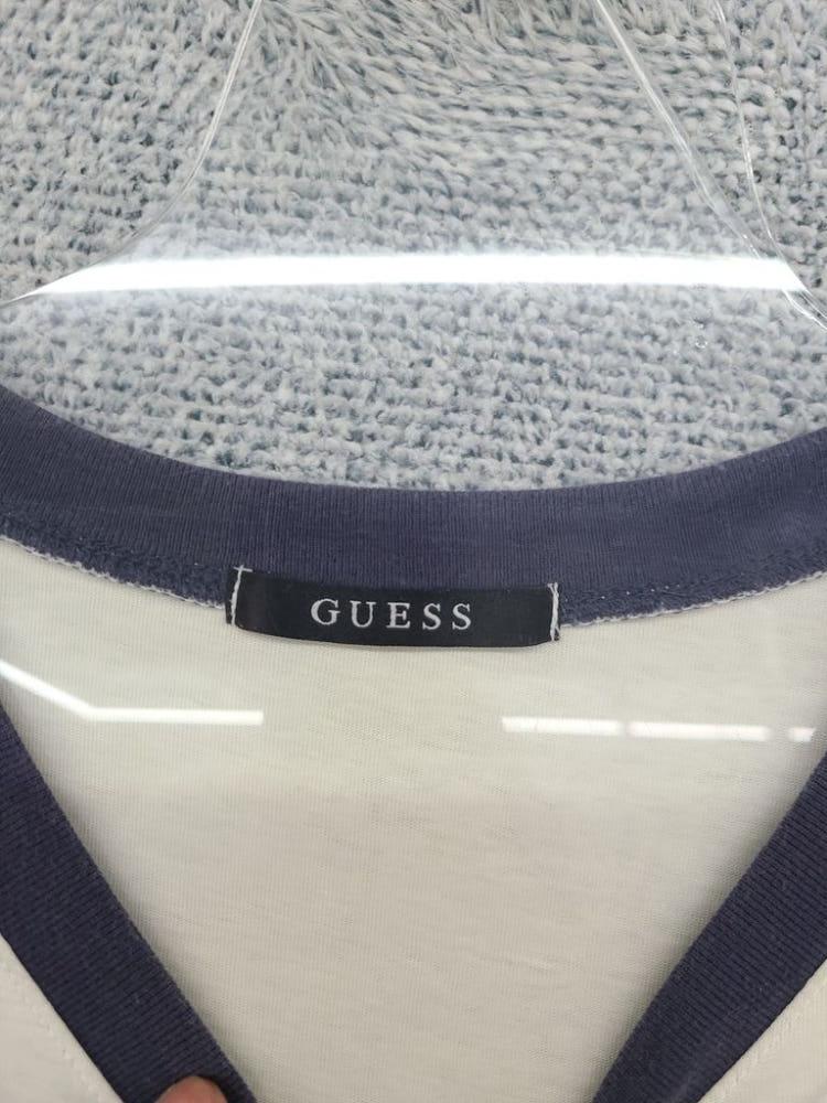 게스 프린팅 크림 반팔티 XL 9