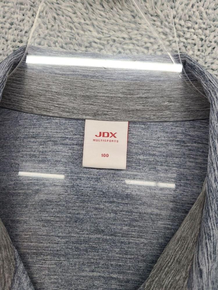 JDX 스트라이프 라이트 그레이 골프 반팔 카라티 100 7