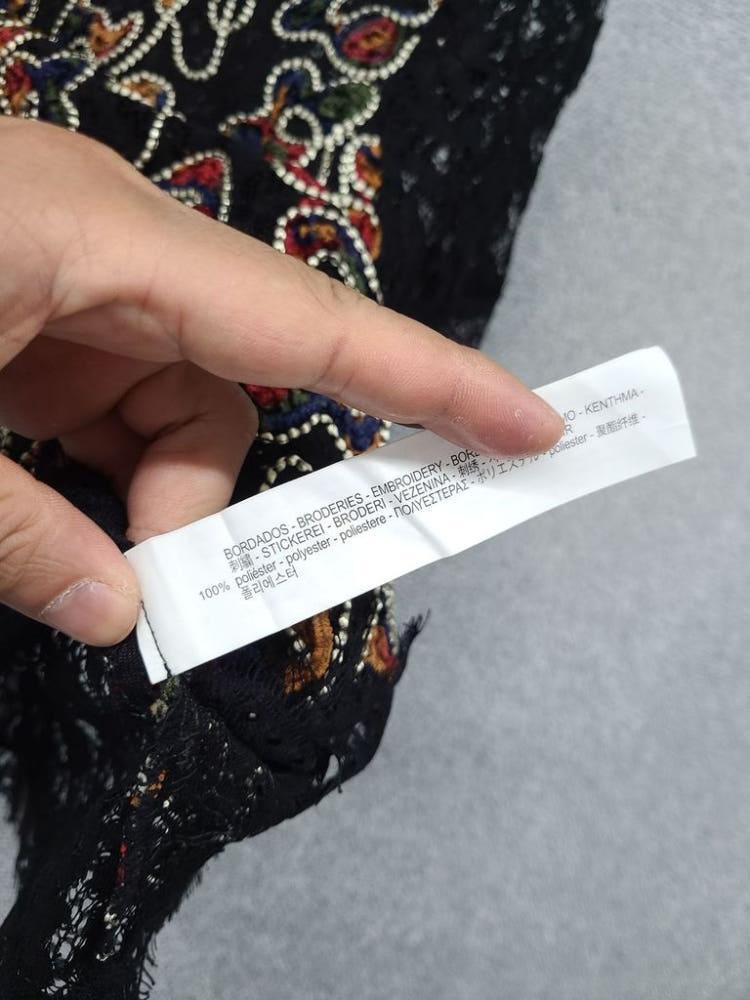자라 빈티지 패턴 블랙 블라우스 M 8