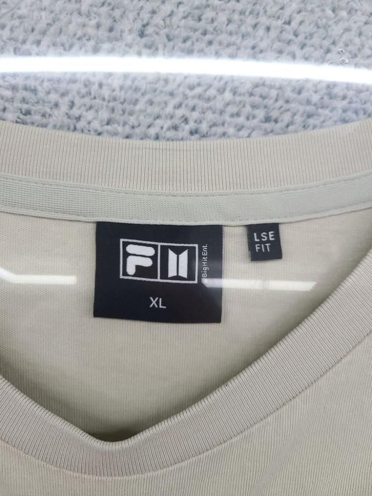 휠라 베이지 로고 반팔티 XL 9
