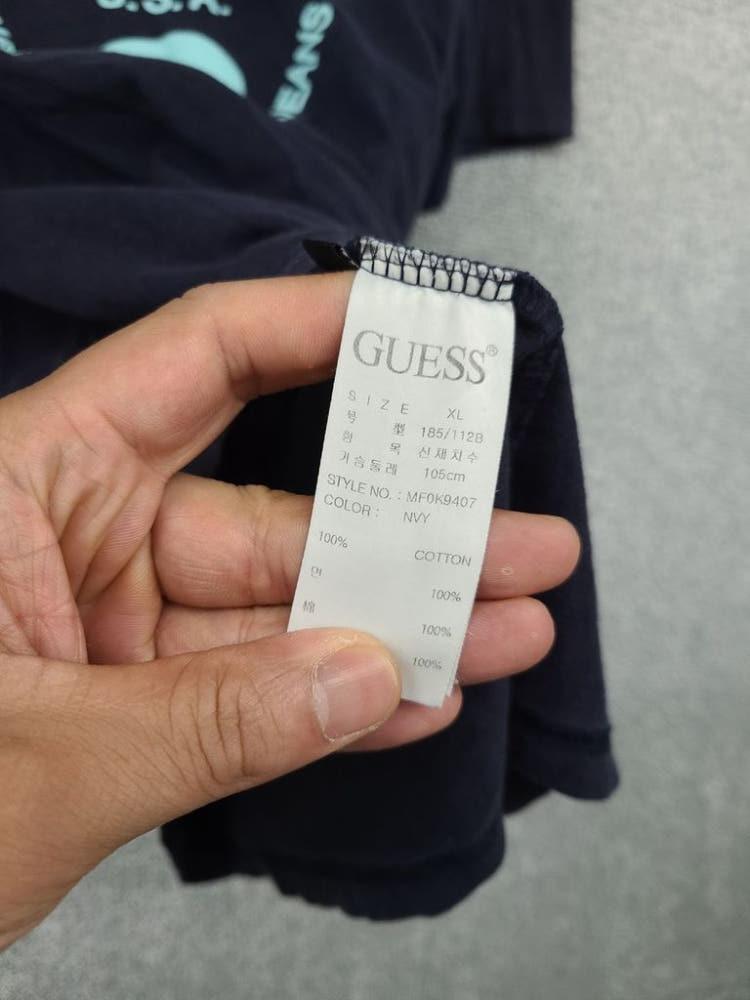 게스 프린팅 네이비 반팔티 XL 10