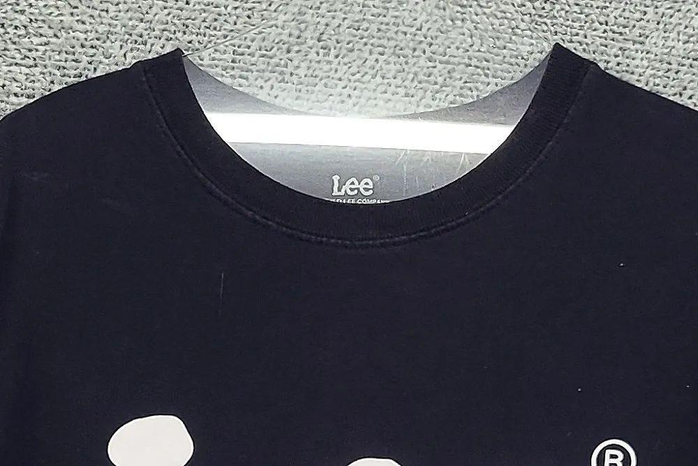 리 프린팅 네이비 반팔티 L 7