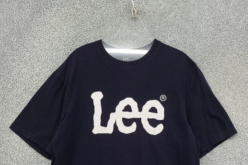 리 프린팅 네이비 반팔티 L 5