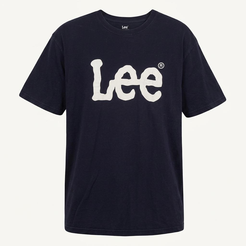 리 프린팅 네이비 반팔티 L 1